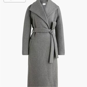 J. Crew Factory Wool Belted Wrap Coat 22